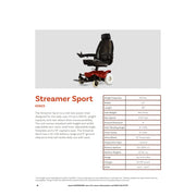Shoprider Streamer Sport power wheelchair – catalog page