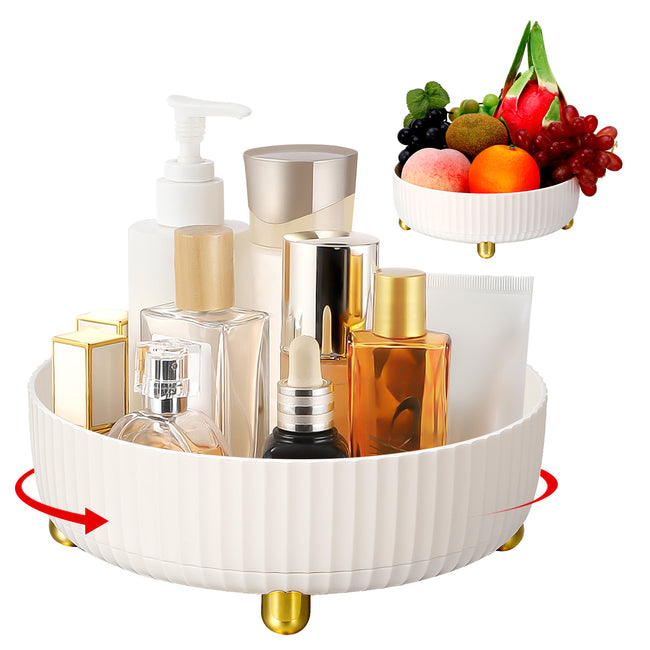 sixwipe Makeup Perfume Organizer, 360 Degree Rotating Lazy Susan Cosmetic Desk Storage, Lotions Display Case Round Tray with Large Capacity, for Your Jewelry