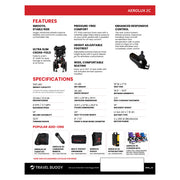 Travel Buggy AEROLUX 2C power wheelchair – brochure specifications page