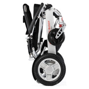 Travel Buggy CITY 2 PLUS power wheelchair – silver frame, folded