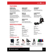 Travel Buggy CITY 2 PLUS power wheelchair – brochure specifications page
