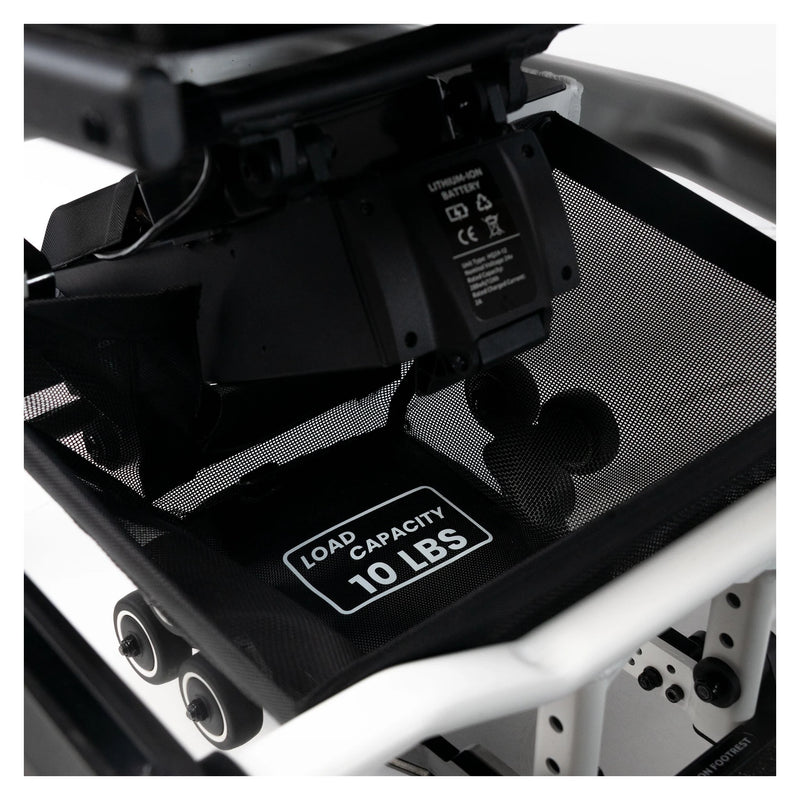 Travel Buggy Grand Tourer power wheelchair – under-seat storage